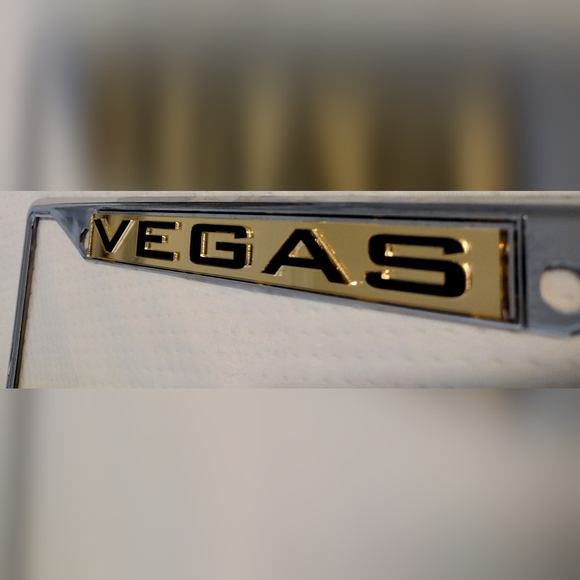 New VGK Vegas Golden Knights Mirrored Chrome License Plate Frame - Picture 4 of 6